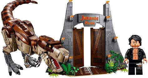 T-Rex Rampage Jurassic Park LEGO Set Includes Shirtless Jeff Goldblum Minifigure