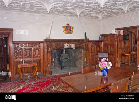 Interior of Castle Lodge, Ludlow, Shropshire. A medieval Tudor ...