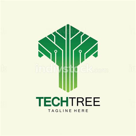 tech tree logo concept,green network technology logo vector. tech tree ...