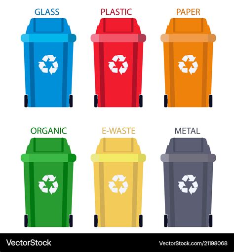 Garbage can separation of waste disposal refuse Vector Image