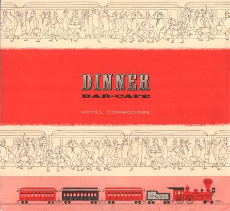 1957 HOTEL COMMODORE BAR-CAFE railroad dinner menu NEW YORK CITY - Grand Central $79.99 - PicClick