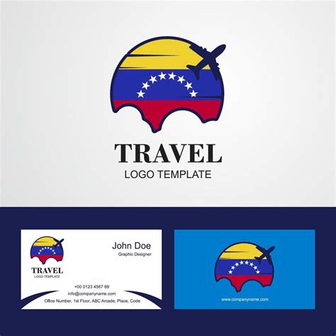 Travel Venezuela Flag Logo and Visiting Card Design 14107922 Vector Art ...