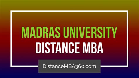 Madras University Distance MBA Admission Fee 2023