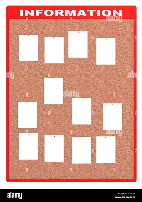 Information board with paper sheets Stock Photo - Alamy