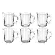 6 Pack Multipurpose Gourmet Coffee Tea Mugs 480 ML-Thick Clear Glass With Handle For Perfect ...