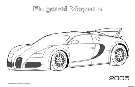 Coloriage Bugatti Veyron 2005 - JeColorie.com