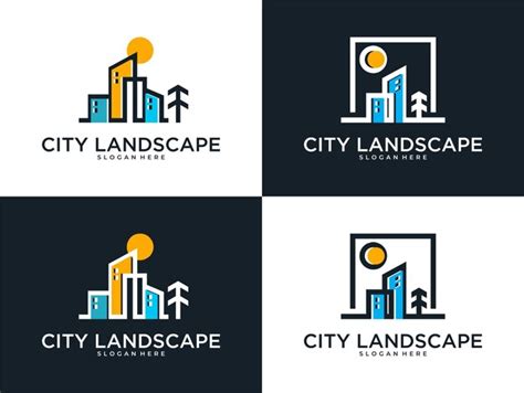 Premium Vector | City landscape building logo design collection