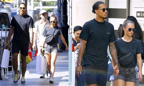 Virgil van Dijk goes shopping with his wife Rike Nooitgedagt in New ...