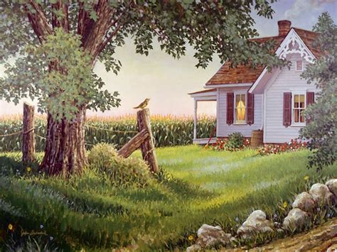 Country life painted by John Sloane in 2023 | Cottage art, Farm art ...