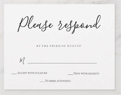 Template For Rsvp Cards For Wedding