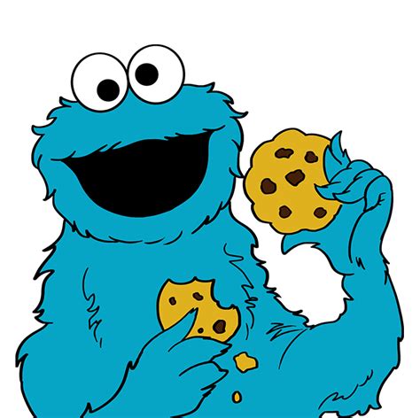 How to Draw Cookie Monster from Sesame Street | Easy Drawing Guides in ...