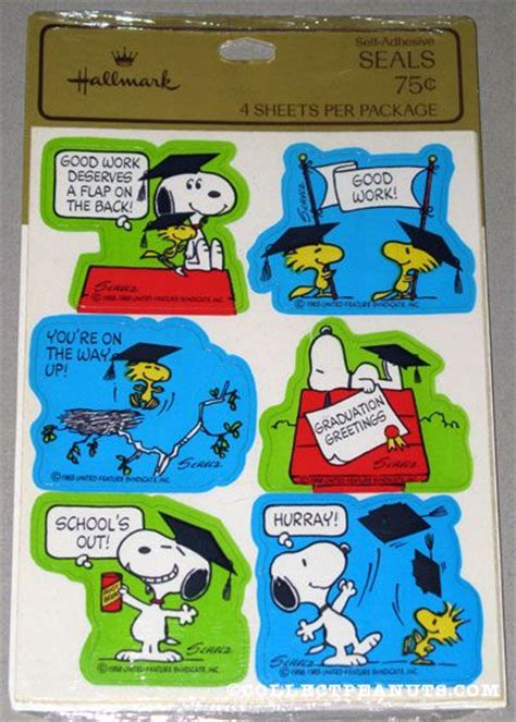 Peanuts Hallmark Graduation Stickers | CollectPeanuts.com