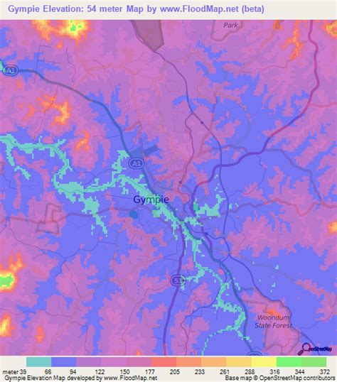 Elevation of Gympie,Australia Elevation Map, Topography, Contour