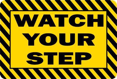 3in x 2in Watch Your Step Sticker Vinyl Caution Sign Decal Safety Stickers