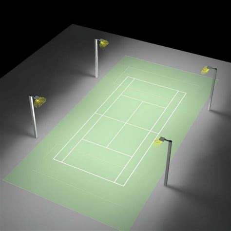 Pickleball Lights-Tennis Court with Pickleball Lines and Apt Lighting