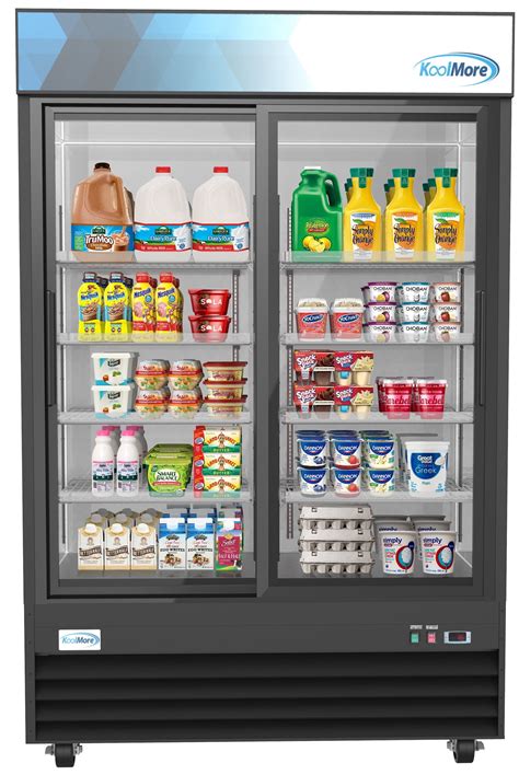 KoolMore 53 in. Commercial Two-Glass-Door Display Refrigerator ...