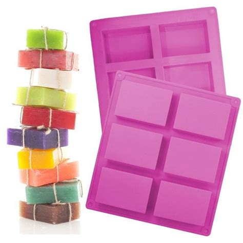 6 Cavity Rectangle Silicone Soap Mold - Soap Mold – Pro Candle Supply