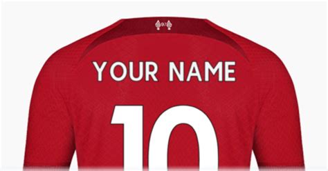 Create Liverpool FC jerseys with your name and number