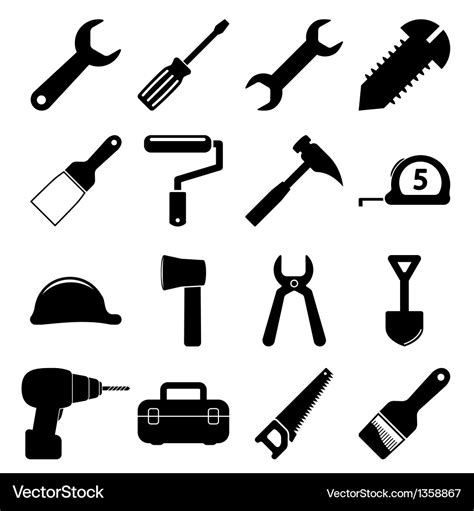 Tools icons Royalty Free Vector Image - VectorStock