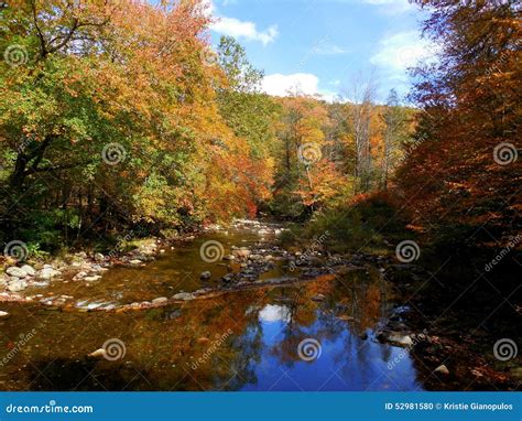 North Carolina Appalachian Mountains in Fall with River Stock Photo - Image of colors, orange ...