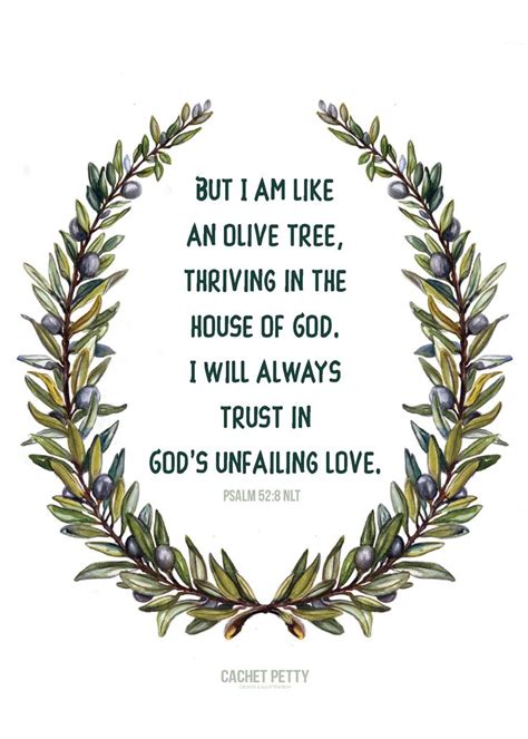 a wreath with the words, but i am like an olive tree thriving in the ...