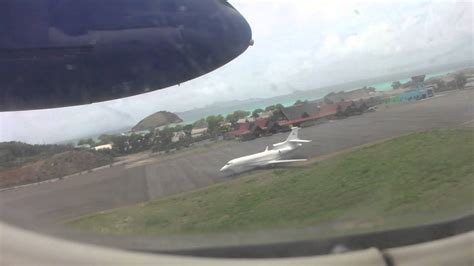 Canouan airport take off - YouTube