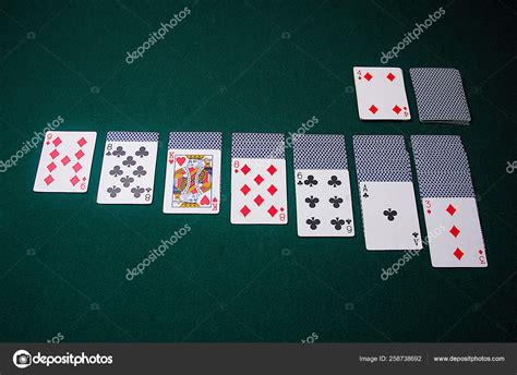 Playing Cards Set Game Klondike Solitaire Green Felt ⬇ Stock Photo ...