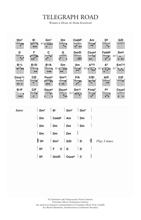 Telegraph Road by Dire Straits - Guitar Chords/Lyrics - Guitar Instructor