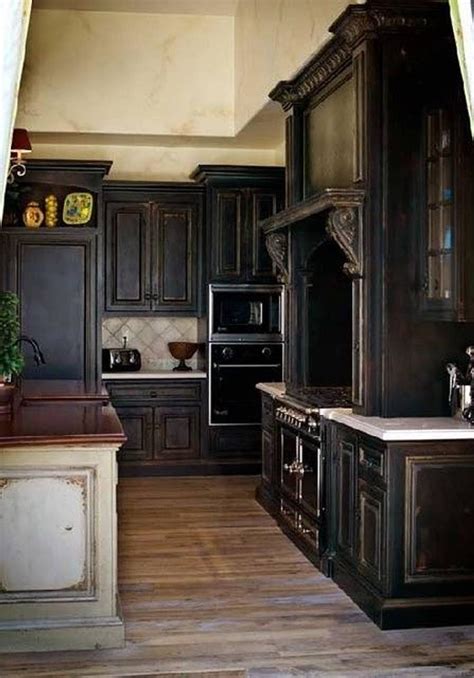 Photos black distressed kitchen cabinets