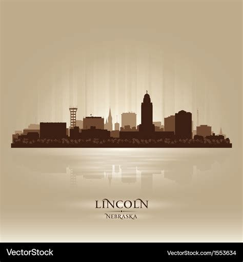 Lincoln Nebraska city skyline silhouette Vector Image