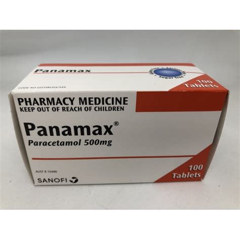 Panamax 500mg Paracetamol 100 Tablets