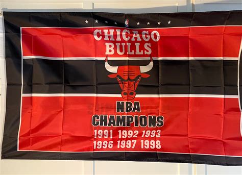 Chicago Bulls NBA Championships Seasons 3x5 Flag - Etsy