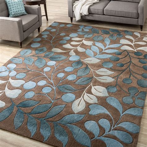 Nourison Hand-tufted Contours Botanical Mocha Rug (8' x 10'6) - Bed Bath & Beyond - 5659860 ...