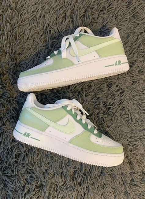 Sage Green Mint Green Custom Painted Air Force 1 | Nike shoes girls ...