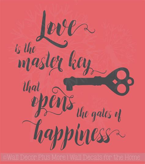 Love is the Key Vinyl Lettering Decals Wall Sticker Art Home Decor Quote