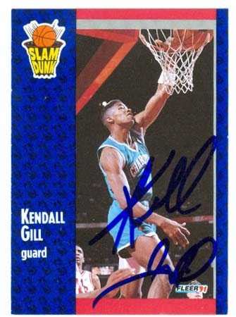 Kendall Gill autographed Basketball Card (Charlotte Hornets) 1991 Fleer ...