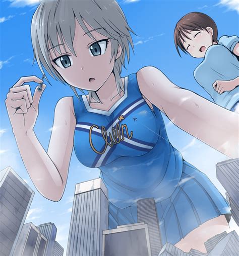 AnimeGiantess on Twitter: "Giga Cheerleader :) #anime #giantess #giant #growth #city #girl # ...