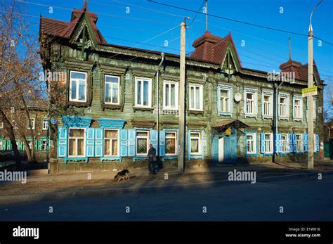 Russia, Siberia, Irkutsk, wooden architecture Stock Photo - Alamy