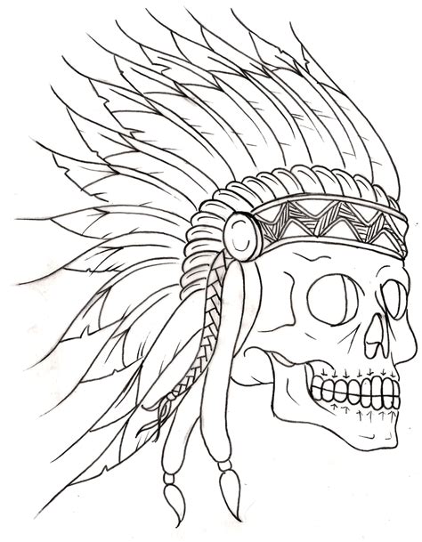 Sugar Skull With Indian Headdress Tattoo Sugar skull with indian | Headdress tattoo, Sketches ...