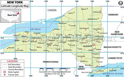 New York Latitude and Longitude Map