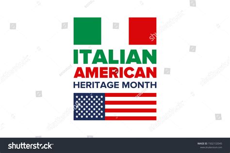 National Italian American Heritage Month Happy Stock Vector (Royalty ...