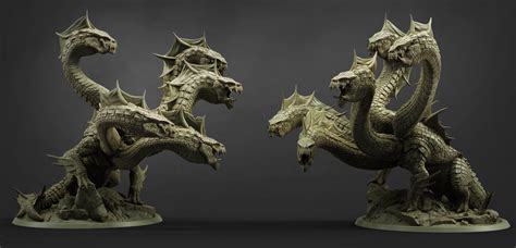 Hydra 3d Printed Miniature for Tabletop Rpgsdungeons and - Etsy