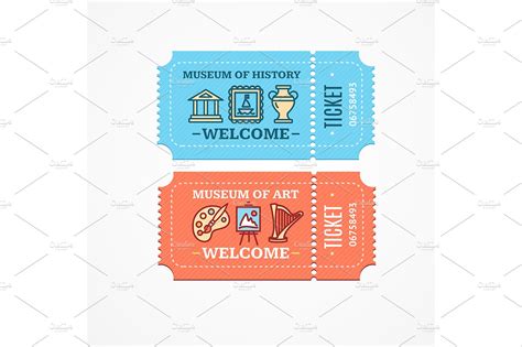 Museum Tickets Set | Graphic Objects ~ Creative Market