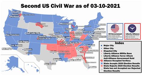 The Second US Civil War as of March 10th 2021 : r/imaginarymaps