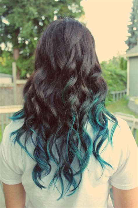 Teal Color Hair Tips