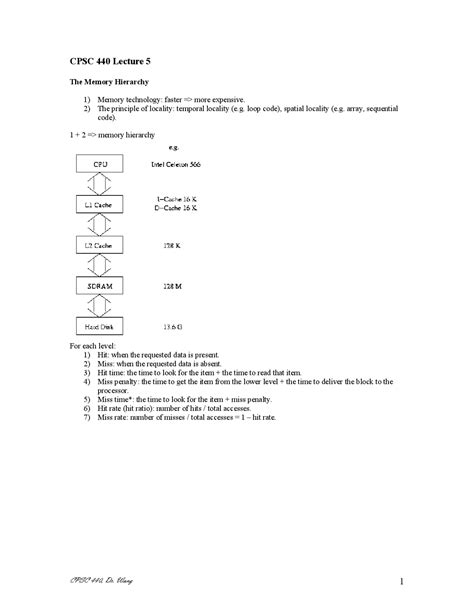 Memory Hierarchy, Basics of Cache - Computer System Architecture | CPSC ...