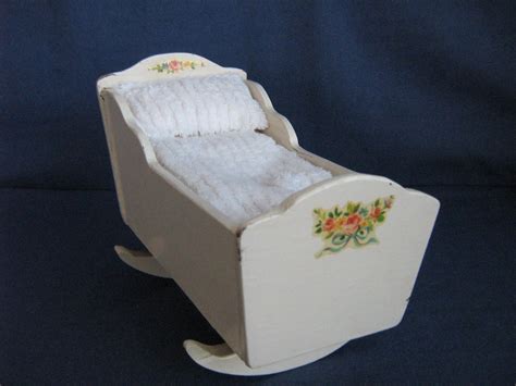 Tiny Vintage Baby Cradle for Small Dolls