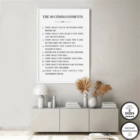 Exodus 20 the 10 Commandments Printable Blessing Art - Etsy