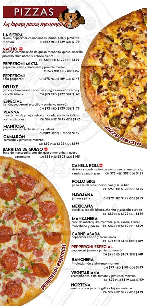 MENU KM6 – Menu de Pizzeria la sierra