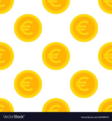 Golden euro coins seamless pattern Royalty Free Vector Image